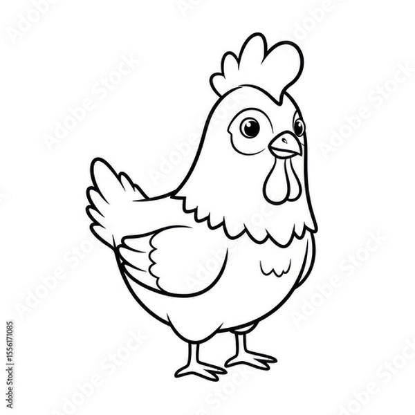 Fototapeta Chicken Cartoon Outline Image