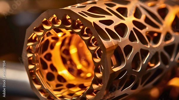 Fototapeta 3D Printer Nozzle Close-Up Creating Object with Additive Manufacturing Precision | Generative AI