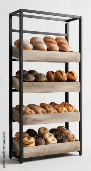 Fototapeta Display shelving unit for bakery goods
