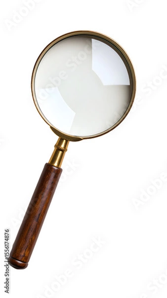 Fototapeta magnifying glass on white background