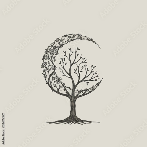 Fototapeta abstract tree with roots