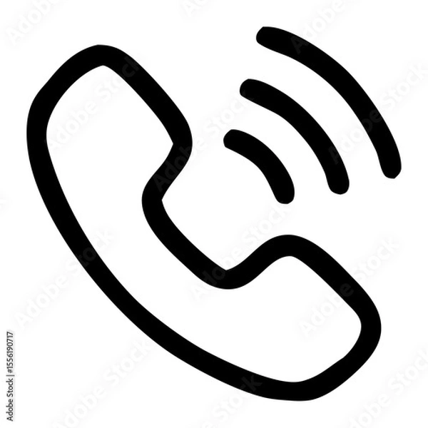 Fototapeta Simple Outline Telephone Receiver Ringing Communication Device Shape Icon