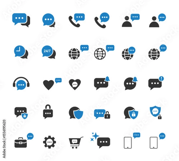 Obraz Modern Communication and Customer Support Icon Set