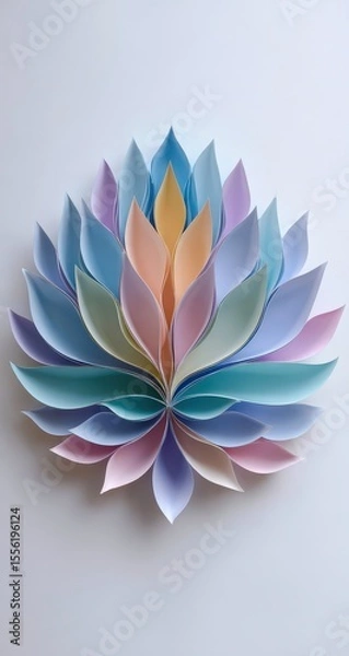 Fototapeta Colorful paper flower, layered petals