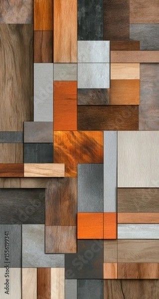 Fototapeta Abstract wood paneling, various shades