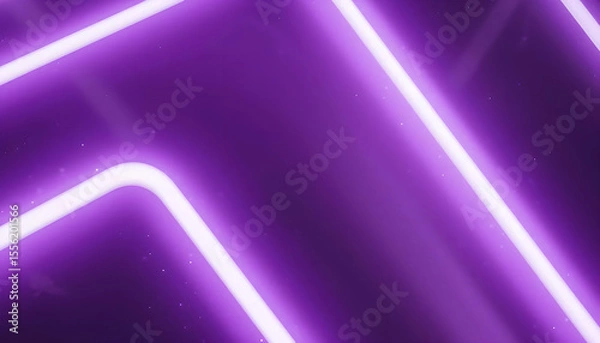 Obraz Neon Purple Abstract Background with Dynamic Light Lines