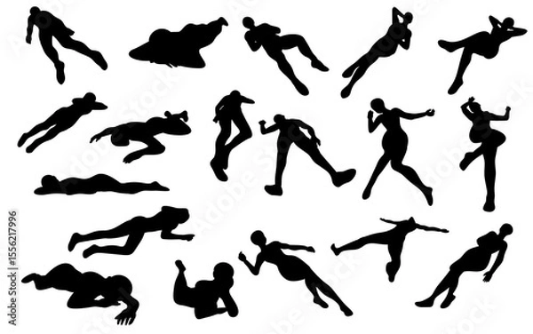 Obraz Human body in lying resting relaxing silhouettes poses