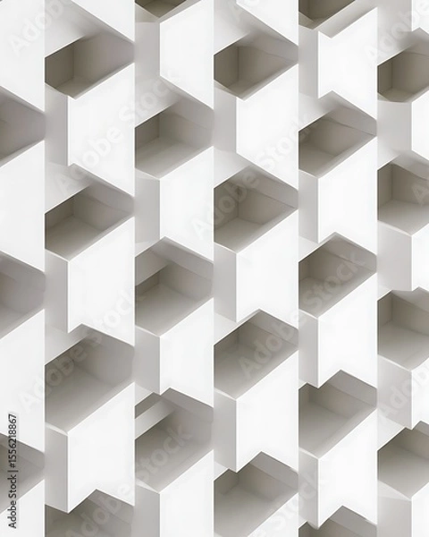 Obraz Abstract white geometric pattern architectural design