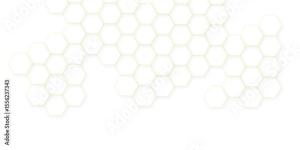 Fototapeta Abstract white hexagon concept background. Seamless pattern with hexagon. Hexagonal white hexagons honeycomb wallpaper. Abstract white lines background.	