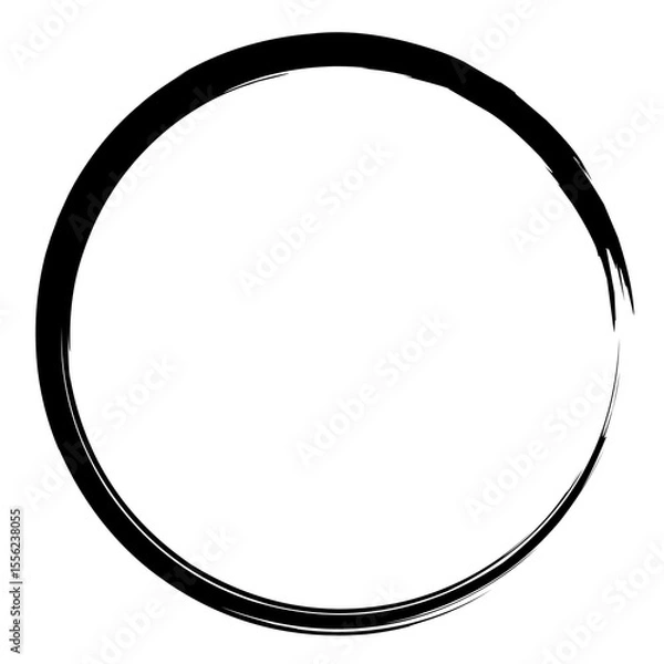 Fototapeta black round frame abstract black circle doodle hand draw drawn sketch pen isolated on transparent background
