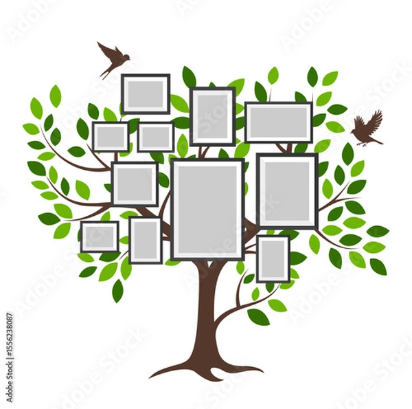 Obraz memories tree picture frames insert your photo into template frames collage illustration
