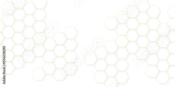 Fototapeta Abstract white hexagon concept background. Seamless pattern with hexagon. Hexagonal white hexagons honeycomb wallpaper. Abstract white lines background.	