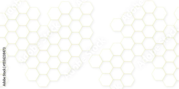 Fototapeta Abstract white hexagon concept background. Seamless pattern with hexagon. Hexagonal white hexagons honeycomb wallpaper. Abstract white lines background.	