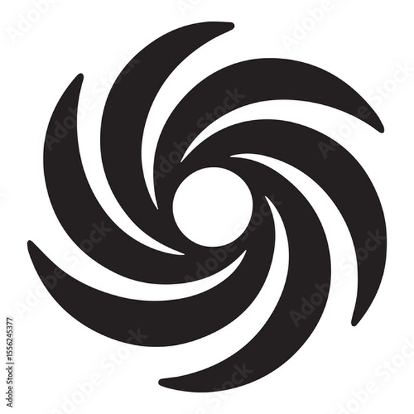 Obraz Abstract Swirling Shape with Circular Center Depicting Powerful Movement and Rotation for Weather Related Concepts and Geometric Design