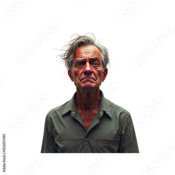 Fototapeta Grumpy Senior Man Portrait Discontent, Frustration, and Aging Expression