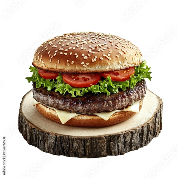 Obraz hamburger on a white background