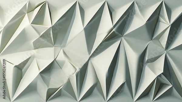 Fototapeta Abstract geometric white folded paper texture