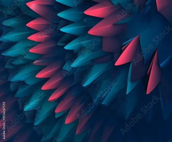 Fototapeta Abstract feathers rendering in a gradient style