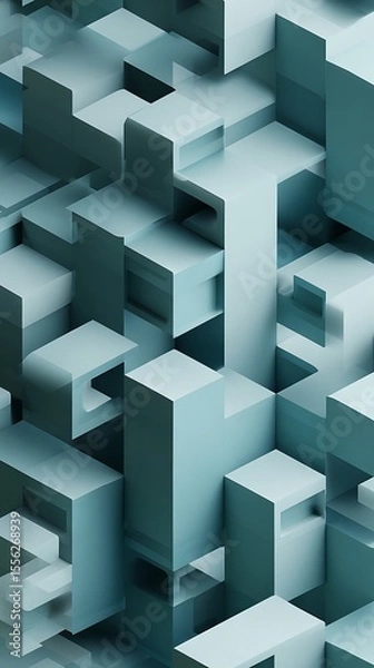 Fototapeta Geometric abstract of cubes and voids
