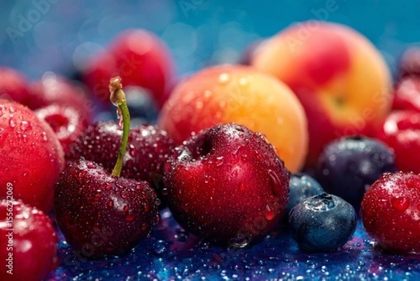 Obraz Cooling fruits in summer look refreshing , Generative AI