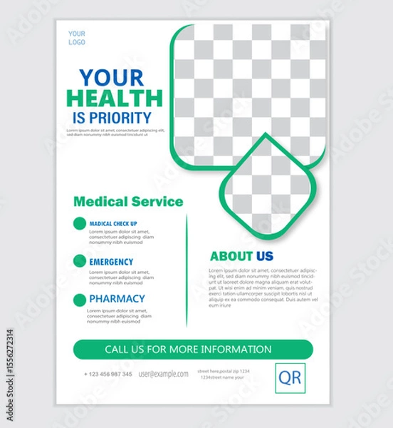 Obraz Medical   flyer  design creative and modern layout template.