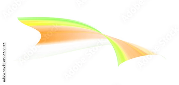 Fototapeta Abstract Orange Green White Swirling Wave Design, Modern Artistic Background Illustration