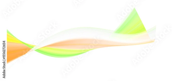 Fototapeta Abstract Green and Orange Swirling Wave Design, Modern Style, Positive Mood