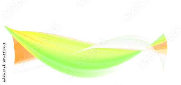 Fototapeta Abstract lime green and orange wave design; vibrant, flowing, dynamic energy.