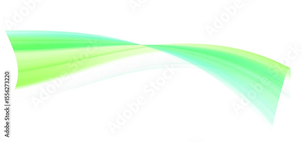 Fototapeta Abstract Green and White Swirling Wave Background; Modern, Dynamic Design Element