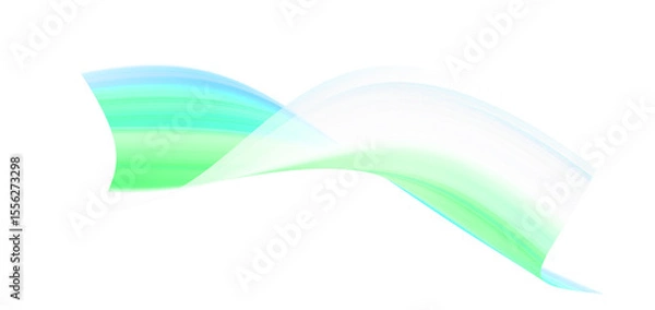 Fototapeta Abstract Teal and Green Swirling Wave Design; Modern, Clean, and Serene Background Image.