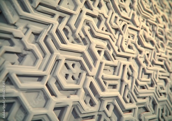 Fototapeta Geometric pattern maze lines three dimensional