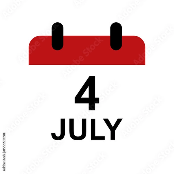 Obraz July 4 calendar icon