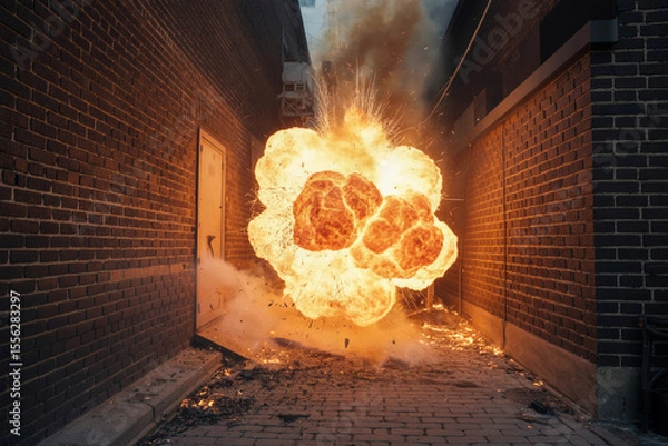 Obraz Alley Inferno Explosion Captured at Ground Zero (1)