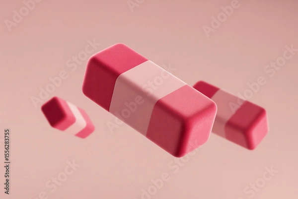 Obraz Matte-Finished Pink Rectangular Eraser with Subtle Shadows and Even Lighting (1)