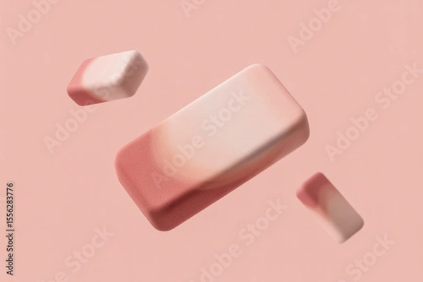 Obraz Matte-Finished Pink Rectangular Eraser with Subtle Shadows and Even Lighting (1)