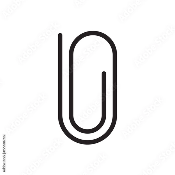 Fototapeta Paperclip icon. Simple paperclip vector, great for office, file management, or document apps.