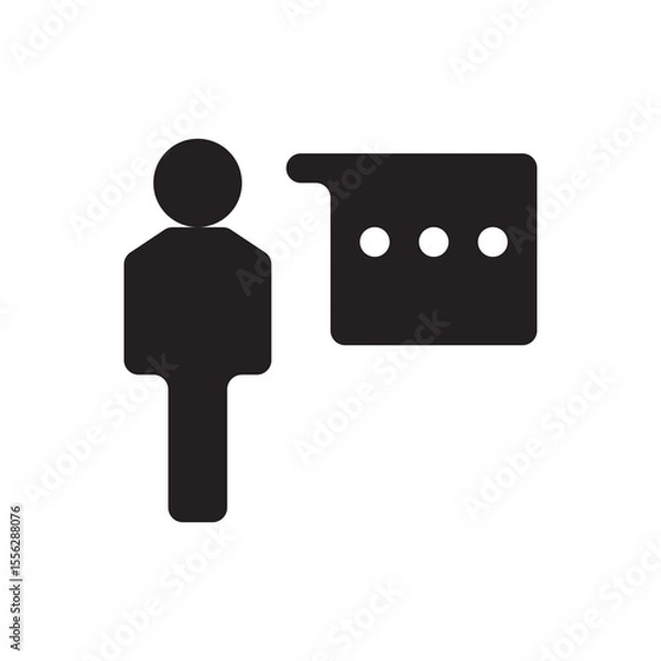 Fototapeta Human speech bubble icon. Human and speech bubble symbol, useful for chat, social, or feedback design.