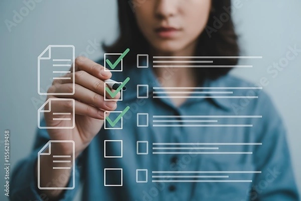 Fototapeta Achieve Goals Through Effective Task Management and Checklist Strategies Boost Productivity and Organization with a Simple Checklist System