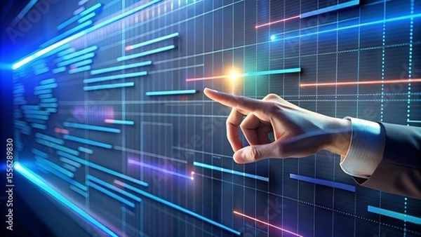 Fototapeta Interactive Project Management Streamlining Workflow with Digital Gantt Charts