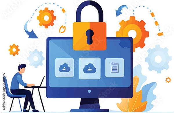 Fototapeta Data Security and Privacy Protecting Your Digital Assets
