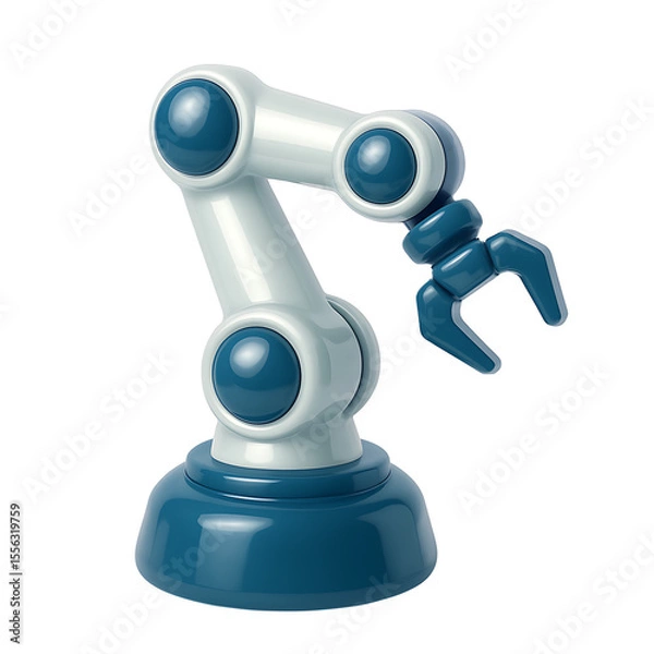 Obraz 3D Industrial Robot Arm Icon Futuristic Automation Technology