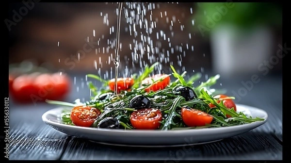 Obraz Fresh salad with dressing