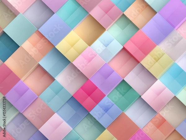 Obraz Pastel square Geometric Tile Pattern Background