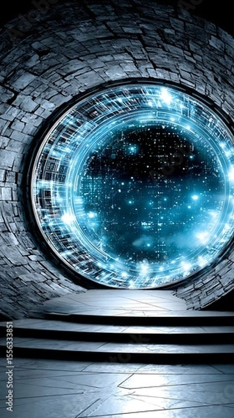 Obraz Futuristic portal to another dimension