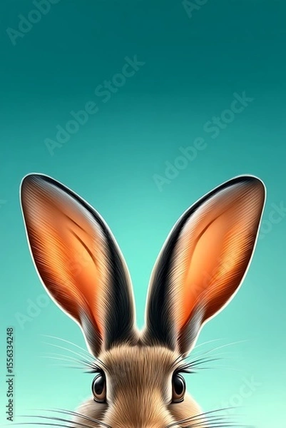 Obraz Close-up of a rabbit's head and ears
