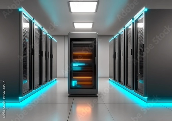 Obraz Futuristic server room (2)