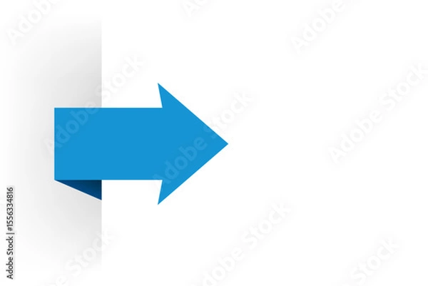 Obraz Blue Arrow Infographic with Copy Space Business Data Presentation Vector.