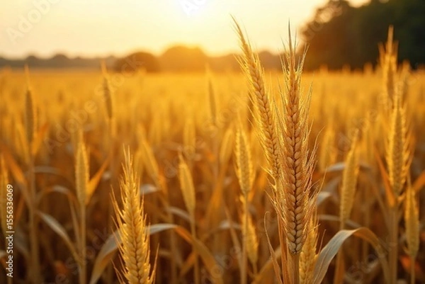 Obraz Golden Corn Stalks Gleam in the Autumn Sun A Bountiful Harvest in the Rural Countryside