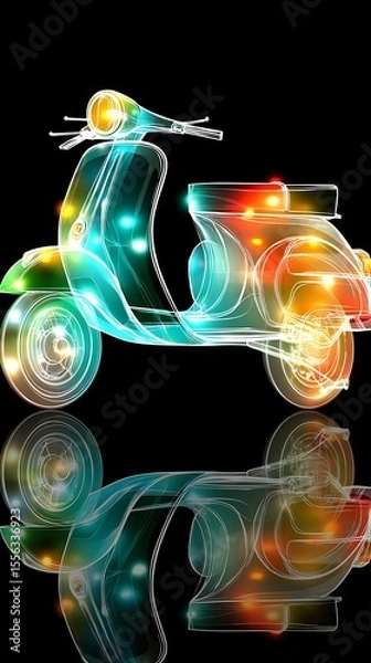 Obraz Colorful scooter graphic