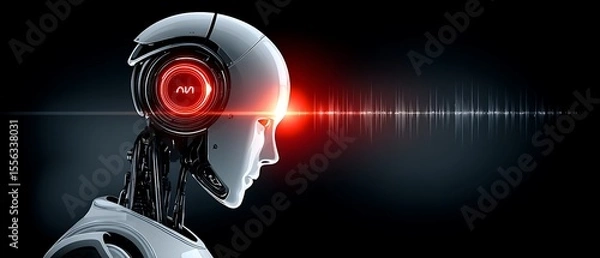 Obraz Futuristic Robot Head Profile